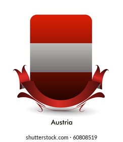 Austria flag  stand banner design, vector illustration.