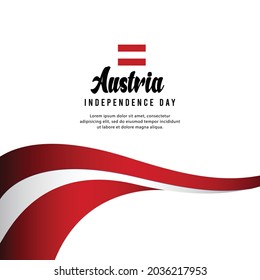 Austria flag state background. Greeting card National Independence Day of the Republic of Austria. Vector Illustration flag.