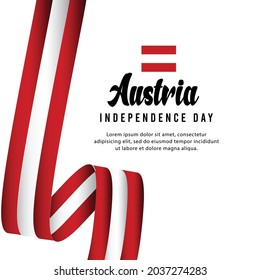 Austria flag state background. Greeting card National Independence Day of the Republic of Austria. Vector Illustration flag.