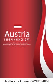 Fondo del estado de la bandera de Austria. Tarjeta de saludo Día Nacional de la Independencia de la República de Austria. Indicador Vector Illustration.