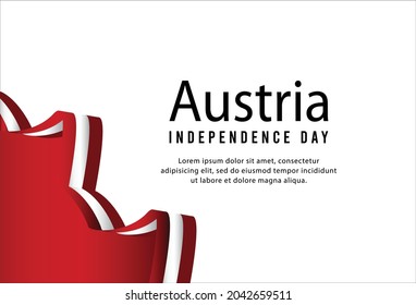 Austria flag state background. Greeting card National Independence Day of the Republic of Austria. Vector Illustration flag.