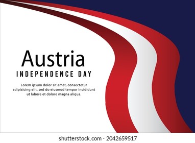 Austria flag state background. Greeting card National Independence Day of the Republic of Austria. Vector Illustration flag.