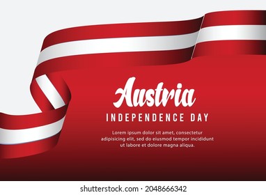 Austria flag state background. Greeting card National Independence Day of the Republic of Austria. Vector Illustration flag.