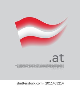 Bandera de Austria. Colores de rayas de la bandera austriaca sobre un fondo blanco. Afiche nacional de diseño con estilo vectorial con dominio, lugar para texto. Banner patriótico del estado de austria, cubierta