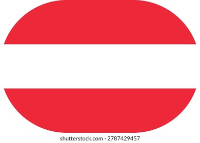 Austria flag symbolizing national pride, identity, heritage, patriotism and authority. Vector flag in flat oval design