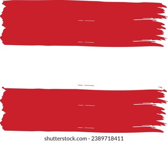 Austria Flag Vector Aesthetic Brush Strokes