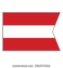 Austria flag vector design and illustration , National flag country with original color, Pennon flag