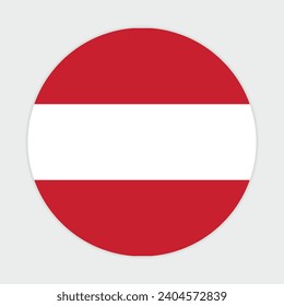 
Diseño del icono del vector de la bandera de Austria. Bandera circular de Austria. Bandera de la Ronda de Austria.