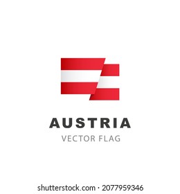 Austria flag. Vector illustration isolated on white background. Austrian flag colorful logo.