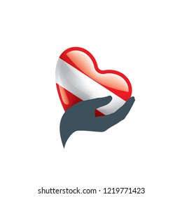 Austria flag, vector illustration on a white background