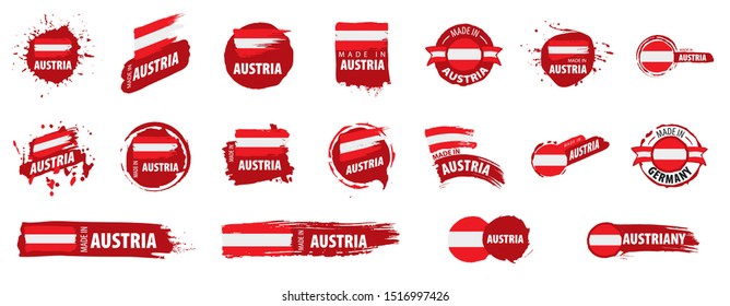 Austria flag, vector illustration on a white background