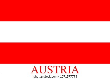 Austria flag vector outline illustration abstract background. A creative conceptual design of Austrian flag.The name tag of Austria is colored with the flag color, red