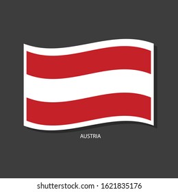 Austria flag Vector waving with flags.