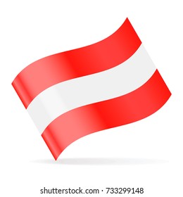 Austria Flag Vector Waving Icon - Illustration