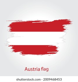 Austria Flag With Watercolor Brush