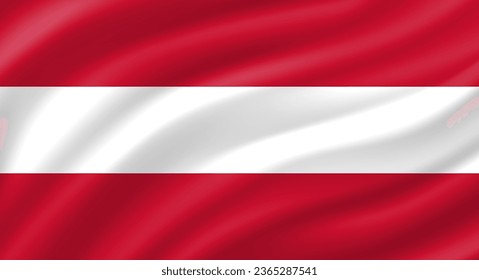 Bandera de Austria ondeando. Antecedentes. Vector