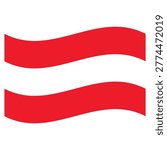 Austria flag waving national identity, red white horizontal stripes