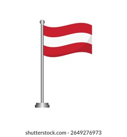 Bandera de Austria ondeando en Vector de asta de bandera