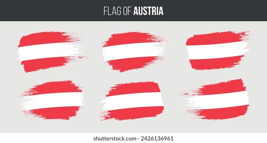 Austria flags brush stroke grunge vector illustration flag of austria isolated on white