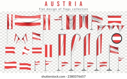 AUSTRIA flags set, flat design of flags Collection