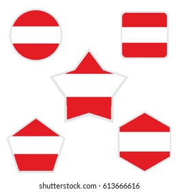 Austria flags with various forms vector