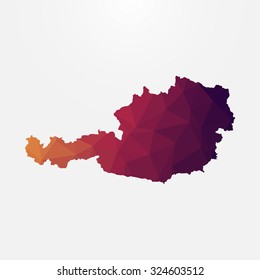 Austria in geometric polygonal style.Abstract tessellation,modern design background. Vector illustration EPS10