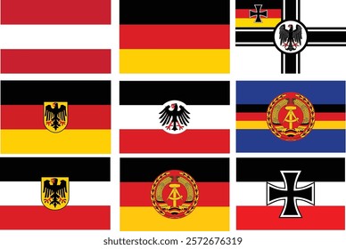 Austria and Germany National and Other Flags