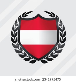 Austria Bandera Brillante De Escudo Negro Con Leña Rodante 
