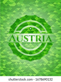 Austria green emblem. Mosaic background. Vector Illustration. Detailed.