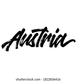 Austria. handwritten city name. typography design. Hand written type. Simple vector sign. Vector illustration.