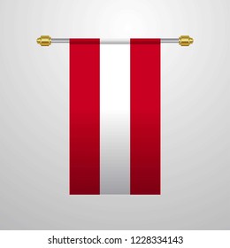 Austria hanging Flag