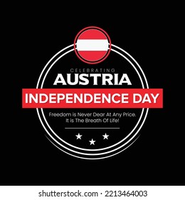 Austria Independence Day Celebrating. 26th October Independence Day. 26th October Austria Day Celebration. 26th October Austria National Celebration. Vector Illustration