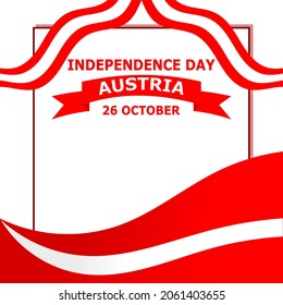 Austria independence day copy space. Background with Austrian flag illustration