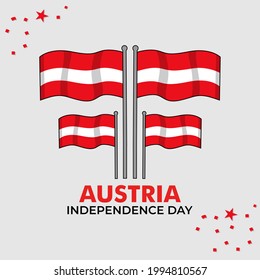 austria independence day design with red and white red flag standing upright in red with the addition of austria independence day