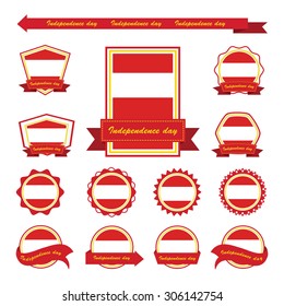austria independence day flags infographic design