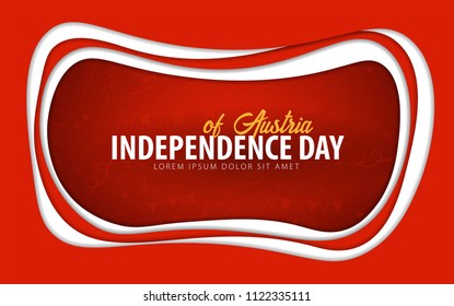 Austria. Independence day greeting card. Paper cut style