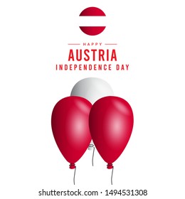 Austria independence day modern design template with balloons.
