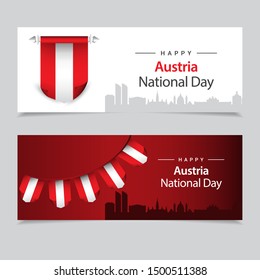 Austria independence day modern design template with balloons.