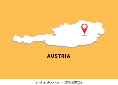 
Austria Isometric map with location icon vector illustration design