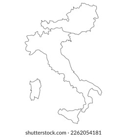 Austria and Italy - map country border