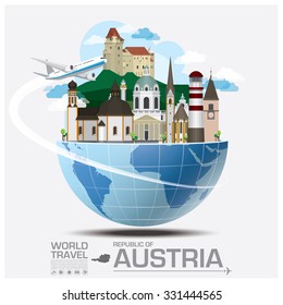 Austria Landmark Global Travel And Journey Infographic Vector Design Template