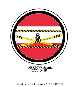 Bloqueo de Austria para prevenir la propagación o el brote de coronavirus, Vector de diseño de creatividad de bloqueo, Vector de diseño de creatividad de coronavirus de cierre, Bloqueo de Covid 19,