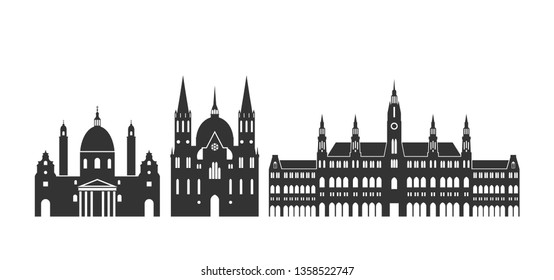 Austria logo. Isolated Austrian architecture on white background