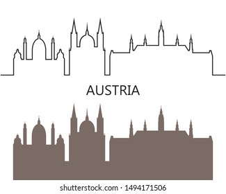 Austria logo. Isolated Austrian architecture on white background