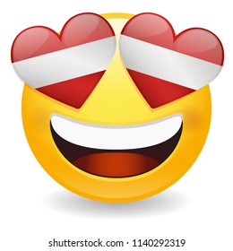 Austria Love Emoji Face Vector Design Art Trendy Communication Chat Element