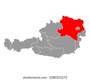 Austria of Lower Austria map symbol shape, travel web flat concept icon symbol vector illustration .