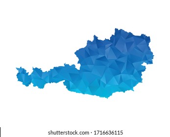 Austria Map - Abstract geometric rumpled triangular low poly style gradient graphic on white background. Vector illustration eps 10.