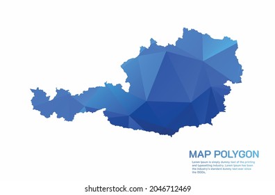 Austria Map Abstract geometric rumpled triangular low poly style gradient graphic on white background