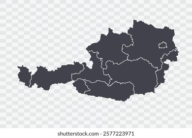 Austria Map Anchor Color on White Background quality files Png