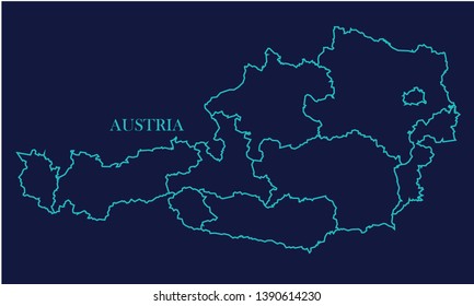 Austria Map Background Vector eps10